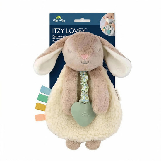 Itzy Ritzy Itzy Lovey with Teether – Taupe Bunny Baby Comfort Toy