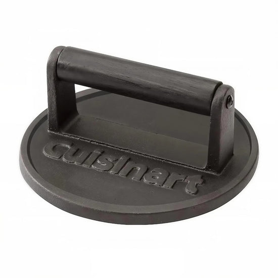 Cuisinart 6.5" Cast Iron Smashed Burger Press – Grill & Griddle Tool for Perfect Crispy Burgers