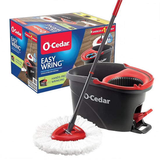 O-Cedar EasyWring Spin Mop & Bucket – Hands-Free Wringing for All Floors
