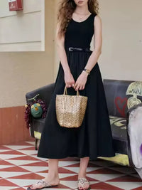 Round Neck Sleeveless Midi Dress for Women – Flattering, Versatile, and Comfortable for All Occasions