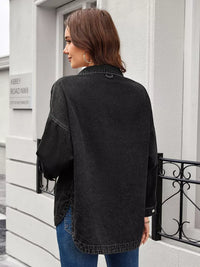 Vintage Wash Button-Down Denim Jacket for Women – Classic Style, Relaxed Fit, Versatile Outerwear
