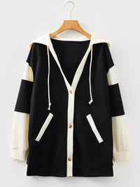 Button-Down Color Block Hoodie for Men & Women – Stylish, Comfortable Layering Piece for All Seasons